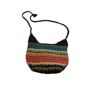 The Sak Multicolored Crochet Woven Shoulder Bag Very Good Condition